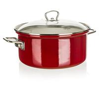 BELIS Casserole en émail avec verre. eCO-CERAMIC 24 cm/4,5l