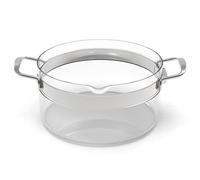 Belissam - Faitout en Verre Borosilicate 4,2L avec Couvercle - Ø24 cm - Cuisson Saine en Verre - Tous Feux (Induction avec Disque MC60090) - Four 180°C