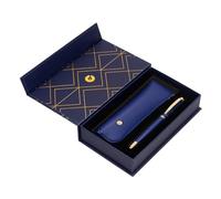 BELIUS Stylo à bille et trousse SOIREE couleur bleu marine et or encre bleue boîte de design