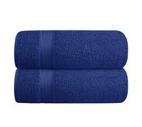 Belizzi Home Lot de 2 Serviettes de Bain surdimensionnées en Coton de 71,1 x 139,7 cm - Ultra absorbantes, compactes, à séchage Rapide, légères - Salle de Sport, Voyage, Camp, Piscine - Bleu Marine
