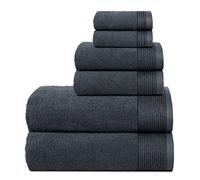 BELIZZI HOME Lot de 6 Serviettes 100% Coton Ultra Douces, Comprenant 2 Serviettes de Bain 71,1 x 139,7 cm, 2 essuie-Mains 40,6 x 61 cm, 2 débarbouillettes 30,5 x 30,5 cm, compactes, légères et très