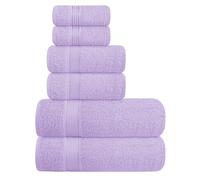 BELIZZI HOME Lot de 6 serviettes en coton ultra douces, compactes et légères, contient 2 serviettes de bain 71,1 x 139,7 cm, 2 serviettes 40,6 x 61 cm, 2 débarbouillettes 30,5 x 30,5 cm, idéal pour un