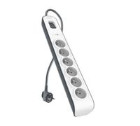 Belkin BSV603ca2m, 650 J, 6 sortie(s) CA, Type E, Noir, Blanc, Type E, 2 m