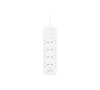 Belkin Connect - Protection contre les surtensions - avec 2 ports USB-C - connecteurs de sortie : 4 - 2 m cordon
