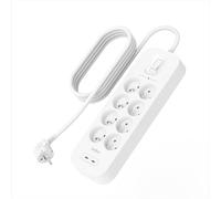 Belkin, multiprise à 8 prises avec protection contre les surtensions, USB et USB-C, 2m, blanc