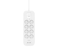 Belkin Multiprise FR - 8 prises USB, 2 ports USB-C PD, câble 2 m, LED verte, protection 900 J