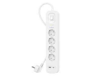 Belkin, Multiprise, Prise multiple 4x + USB C,525J,18W,2m SRB001vf2MV2 (4x, USB-A, USB-C, 2 m)