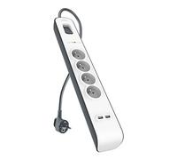 Belkin Parafoudre 4 prises, 525 Joules, cordon 2 m, USB x 2, Blanc