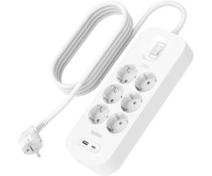 Belkin Steckdosenleiste 6-fach + USB C,650J,18W,2m SRB002vf2MV2