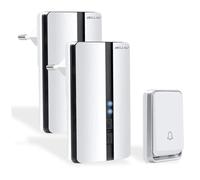 Sonnette sans fil, Kit de sonnette sans fil 200m de portée, sonnette de porte d'entrée étanche avec 2 récepteurs plug-in et 1 émetteur, Bell4U