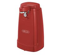 bella Ouvre-boîte Électrique et Aiguiseur de Couteaux, Ouvre-bocal et Décapsuleur Multifonction avec Levier de Coupe Amovible et Rangement de Câble, Lame en Acier Inoxydable, Rouge
