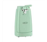 bella Ouvre-boîtes électrique avec aiguiseur de couteaux, ouvre-bocal multifonctions avec levier de coupe amovible et rangement pour le cordon, lame en acier inoxydable, Vert sauge
