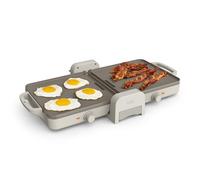 Bella - Plancha en céramique pliable et pliable de 25,4 x 50,8 cm, s'adapte à n'importe quel endroit des ustensiles de cuisine, revêtement antiadhésif en céramique EverGood, 2 zones de température
