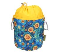 bellaCott Sac à pinces à linge portable à suspendre en coton avec 2 mousquetons solides, fermeture à cordon de serrage, butée en métal pour ranger les pinces à linge, Tourbillon solaire, Sac à pinces