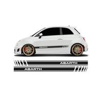 BellaFolia Autocollants de bandes latérales "Abarth" pour Fiat 500, bandes de rally 30003