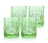 BELLAFORTE Lot de 4 verres courts incassables en plastique Tritan de 388,5 g - Myrtle Beach - Verres à whisky incassables - Sans BPA - Passe au lave-vaisselle - Vert