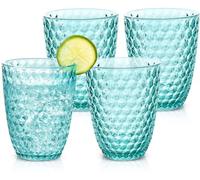 BELLAFORTE Verres incassable en Tritan - Lot de 4 - Contenance de 355ml - Collection Petit Laguna Beach - Lavable au lave-vaisselle - Verres indestructibles - Sans BPA - Couleur Bleu