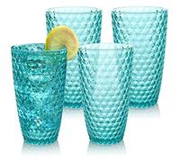 BELLAFORTE Verres incassable en Tritan - Lot de 4 - Contenance de 562ml - Collection Grand Laguna Beach - Lavable au lave-vaisselle - Verres indestructibles - Sans BPA - Couleur Bleu