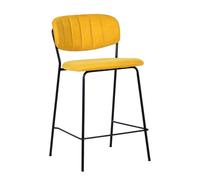 BELLAGIO - Tabouret de comptoir tissu jaune Jaune