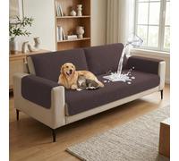 BellaHills Housse de Canapé d'angle,Imperméable pour Canapé,Protector Grande Taille avec Motifs en Silicone, Marron,90x210cm