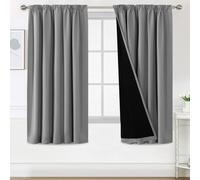 BellaHills Rideau Anti-Bruit Occultant 100% Opacité, Rideaux Occultant Thermique Isolant pour Salon Moderne et Cuisine, Gris Clair - Facile à Installe,140x175 cm,2 Panneaux