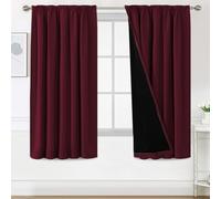 BellaHills Rideau Anti-Bruit Occultant 100% Opacité, Rideaux Occultant Thermique Isolant pour Salon Moderne et Cuisine, Rouge Vin Foncé - Facile à Installe,140x175 cm,2 Panneaux