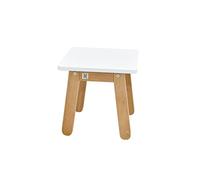 Bellamy Woody Montessori, Chaise Haute pour Enfant Blanc, Tabouret Solide avec Pieds en Hêtre, Table de Chevet pour Chambre d'enfant, Style Scandinave, Blanc (Timeless White)