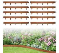 Bellanny 10Pc Bordure Jardin Exterieur 107,5×20cm Bordure de Gazon Flexible | Bordure de Pelouse en Acier Corten, Bordures Paysagères Métal, Délimitation Pelouse, Allée, Parterre, Bordurette Extérieure
