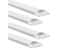 Bellanny Lot de 4 Réglette LED Étanche 60CM, Plafonnier Exterieur 20W 2400LM Blanc Chaud 3000K, Tube Aluminium et PC pour Garage, Entrepôt, Bureau, Sous-sol, Atelier