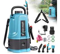 Bellanny Pulvérisateur de Jardin 5L | Pulvérisateurs à Pression | 12V 45PSI Vaporisateur Plante par Batterie | 5 Buses, Pulvérisateurs à Dos pour Vinaigre, Désherbage & Entretien des Plantes,Voiture