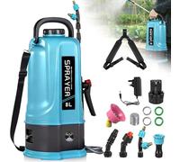 Bellanny Pulvérisateur de Jardin 8L | Pulvérisateurs à Pression | 12V 45PSI Vaporisateur Plante par Batterie | 5 Buses, Pulvérisateurs à Dos pour Vinaigre, Désherbage & Entretien des Plantes,Voiture