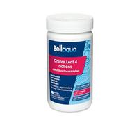 BELLAQUA Chlore Lent Multifonction Piscine 1 kg - Galet Traitement Complet | Galets 200g, 4 en 1, dissolution lente & action longue durée, 1 galet / 20-30 m³ par semaine, skimmer ou doseur flottant