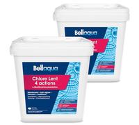 BELLAQUA Chlore Lent Multifonction Piscine 2 x 5kg Galet Traitement Complet | Galets 200g, 4 en 1, dissolution lente & action longue durée, 1 galet / 20-30 m³ par semaine, skimmer ou doseur flottant