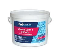 BELLAQUA Chlore Lent Multifonction Piscine 3 kg - Galet Traitement Complet | Galets 200g, 4 en 1, dissolution lente & action longue durée, 1 galet / 20-30 m³ par semaine, skimmer ou doseur flottant