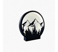 Bellatonni Home Mountain Landscape LED Lamp, Nature Wall Light Decor, Black & White Scenic Ambient Night Light, Modern Mountain Silhouette Art Lamp for Living Room Bedroom Office