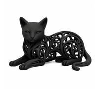 Bellatonni Home Sculpture de chat noir ajourée décorative