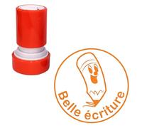 Belle écriture Tampon Auto-Encreur Enseignant - Orange 22mm, Re-éncrable *