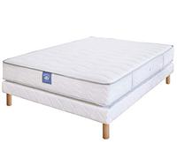 Belle Literie - Ensemble Matelas Passion + Sommier Tapissier - Blanc - 120 X 190 Cm + Jeu de 4 Pieds offerts