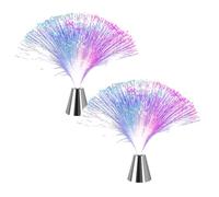 Belle lumière romantique à fibre optique - 2 pièces lampe à piles changeant de couleur, belle lumière romantique à changement de couleur LED fibre optique, veilleuse sensorielle pour chambre à coucher