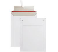 Belle Vous Lot de 100 Enveloppes Blanches Rigides Autocollantes - 177 x 227 mm, 250 GSM - Envellopes D Expedition Cartonnées pour Cartes Photos, Photos, Documents, CDs, Papiers et Dossiers