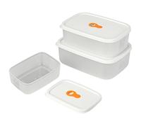 BELLE VOUS Lot de 3 Boites de Conservation Alimentaire Hermétiques - 300ml, 700ml, 1000ml Boite Hermetique pour Aliments en Plastique - Préparation des Repas Batch Cooking - Micro Onde et Congelation