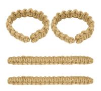 BELLE VOUS Lot de 4 Embrasses de Rideaux en Corde de Chanvre Rustique - Embrasses Tricotées Main pour Rideaux - Embrasses de Rideaux Tressées Décoratives pour Maison ou Bureau