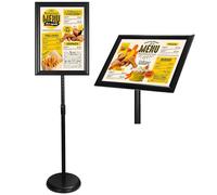 BELLE VOUS Porte Affiche A3 Noir Réglable - Presentoir Pied en Aluminium - Panneau Exposition Portrait et Paysage - Pour les Mariages, Expositions, Magasins et Menus de Restaurants