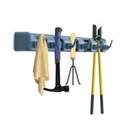 BELLE VOUS Rack de Rangement pour Outils de Jardin - Organisateur de Garage et Buanderie - Support Porte Balai et Outil avec Crochet Mural - Accroche Balais pour Etabli