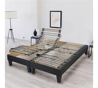 BELLECOUR - Jeu de 2 sommiers électriques Amiral - 160x200 cm Gris G