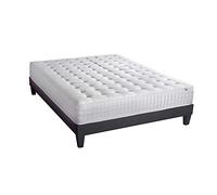 BELLECOUR LITERIE | Ensemble CHÂTELET 160x200 cm | Matelas Mémoire de Forme + Sommier Bois