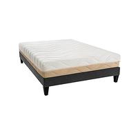 BELLECOUR LITERIE Ensemble Leman 160x200 cm | Matelas Mousse hypersoft, Sommier Bois