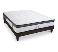 BELLECOUR LITERIE - Ensemble TIVOLI 90x190 cm - Matelas Mémoire de forme + Sommier Bois G