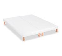 BELLECOUR LITERIE - Jeu de 2 sommiers tapissiers CAPUCINE 2x90x200 cm - Epaisseur 13 cm - Blanc (pieds inclus) Blanc G