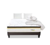 BELLECOUR LITERIE - Pack Prêt à dormir BELLECOUR 3.0 160x200 cm - Matelas Ressorts ensachés + Sommier + Accessoires G